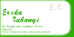 erika kubanyi business card