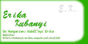 erika kubanyi business card